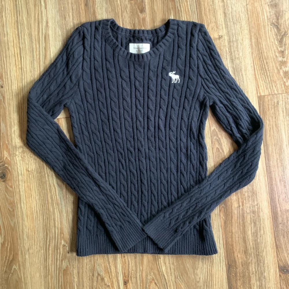 Abercrombie & Fitch Navy Cable Knit Sweater